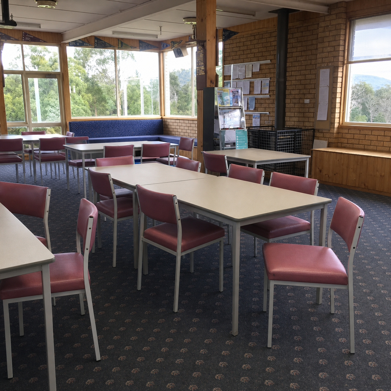 Second clubroom seating area with windows